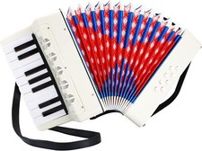 17 Tasten 8 Bässe Piano Akkordeon Schüler Tasten Ziehharmonika Kinder Weiß