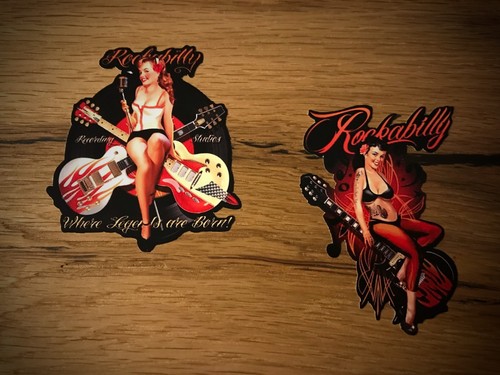 Rockabilly aufkleber girl - 2x,