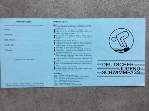Deutscher jugend schwimmpass - jugend,