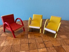 Gartenstuhl  3 Stühle Gartenmöbel  Puppenstube Puppenhaus 1:12 dollhouse chair