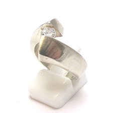 massiver Spannring Zirkonia im