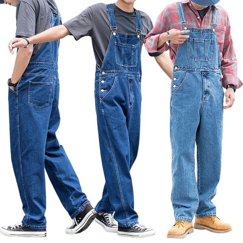 Herren denim latzhose overall - denim,