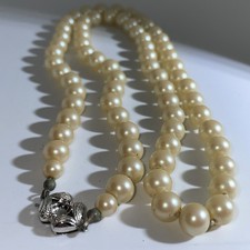 Perlen-Kugel-kette mit 835 Silber Verschluss, 59.3g, L.64cm,B.0.5-0.7cm