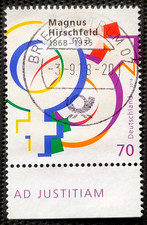 BRD 2018 MiNr. 3403 150. Geburtstag von  Magnus Hirschfeld BZ-STEMPEL 2018 !!!