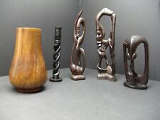 Konvolut aus 5 x antiken Holz Arbeiten / Skulpturen AFRIKA Schnitzerei