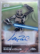 2025 Topps Chrome Star Wars Matthew Wood General Grievous Auto Green #15/99