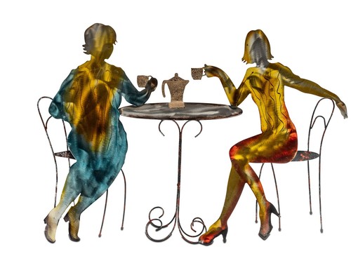 Wanddeko frauen tisch - wanddeko,