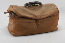 Q15K33- Vintage Leder Tasche mit Leinen Überzug