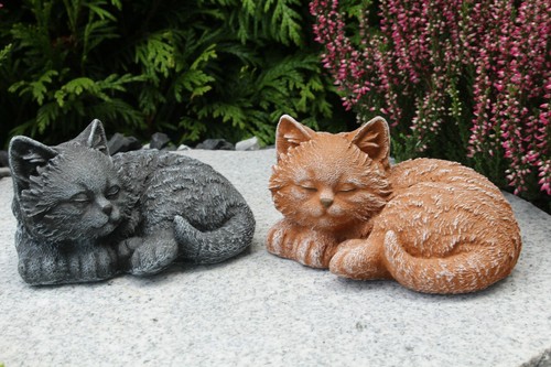 Steinfigur katze mini - katze, 2er