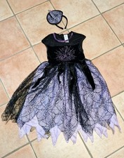 Hexen -Kostüm, Gr.122/128, Mädchen, Kleid + Haarreif -Hut