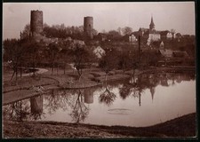 Ansicht Kohren, Blick auf den Ort mit der Burgruine 