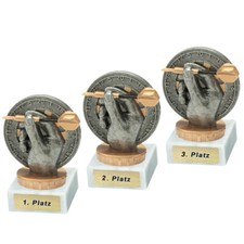 3 kleine Dart-Pokale mit Ihrer