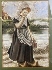 ANTIKE KREIDE ZEICHNUNG