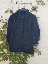 Hochwertiger Karakul-Lammfellmantel mit Wellenoptik, Damen-Gr. 44