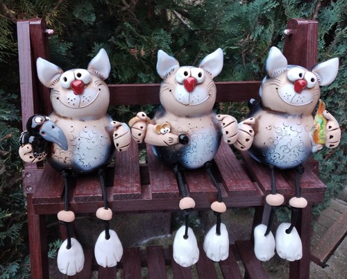 Keramik katze gartenstecker - *katze*,