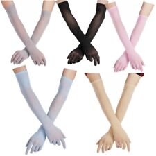 Damen Handschuhe Anti UV Armstulpen Vollfinger Netzhandschuhe Party Sonnencreme