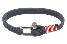 Armband grau 21 cm Edelstahl Strand Surfer Unisex Geschenk