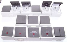 Schalter Steckdosen Schalterserie Feuchtraum Grau Aquarius IP54 AP 12-teilig
