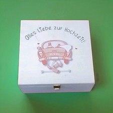 Alles Liebe zur Hochzeit - Geschenkbox mit Heufüllung, Leichtholz