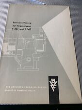 1965 Betriebsanleitung BVF Vergaser F324 F363 Moskwitsch EMW  Robur Garant  P240