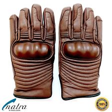 MOTORRAD BIKER HANDSCHUHE BRAUN ZIEGENLEDER S-3XL MOTORRADHANDSCHUHE Touchscreen