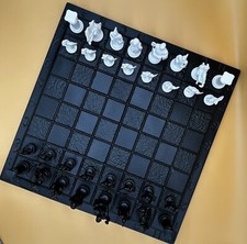 Schach Schachspiel Luxus Zinn Römer Brett VIP Handarbeit Upcycling Schwarz Weiß