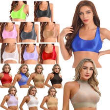 Damen Vest Sommer Weste Yoga Crop Top Athletic Bra Racerback T-shirt Modern BH