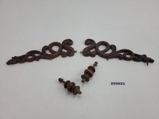 Möbel Applikation 4-tlg Barock Stil verm Nussbaum gedrechselt Holz antik #259923