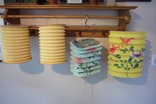 4 alte Papier  Laternen  50er-60er Jahre ?? Siehe Fotos