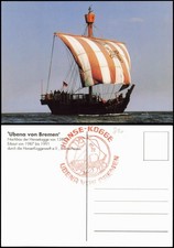 Segelschiff Ubena von Bremen Hansekogge von 1380 1980  Bordstempel des Schiffes