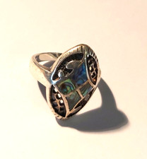 Femininer 925er Silberring mit Perlmutteinlage*Innendurchmesser ca. 20 mm