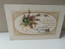 Präge.AK Herz.Glückw.z.Geburtstage Hufeisen,Blumen,Kleeblatt besr.11.Jan.17