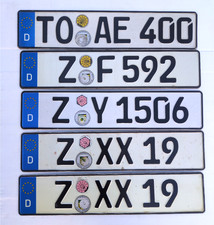 5 Kennzeichen | EU Kfz Nummerschild |Auto Kennzeichen| Gebrauvht Deco - Basteln
