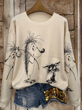 Damen Pullover mit Igel und