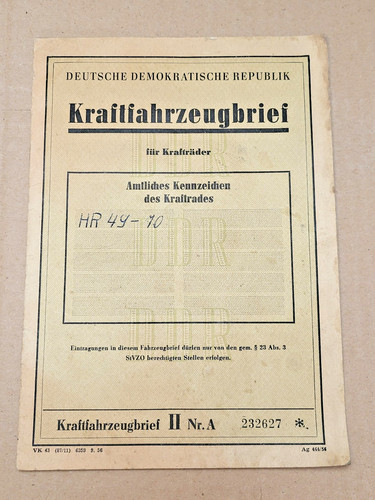 Kfz brief kraftfahrzeugbrief - kfz,