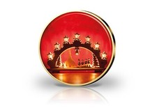 Münze -2 Euro BRD vergoldet, mit Farbmotiv Weihnachten, Schwippbogen