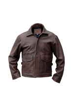 Herren Indiana Jones Stierleder Braun Film Jacke Neu Das Original Echtleder