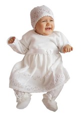 Babykleid Taufkleid Strickkleid Festkleid Mädchen Baby Taufe Kleid gestrickt SET