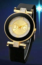 Damen Quarz Uhr💫Damen Armbanduhr Quarzuhr Schwarz Gold Strass Damen Schmuck