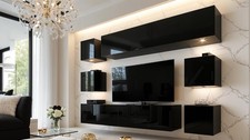 Wohnwand SWIRL Schwarz