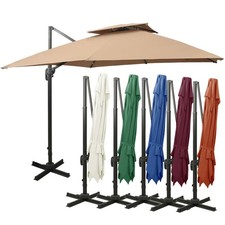 Luxus Ampelschirm mit Lüftung Sonnenschirm Gartenschirm Kurbelschirm 300cm 400cm