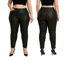 Damen Hose Wetlook Lederlook