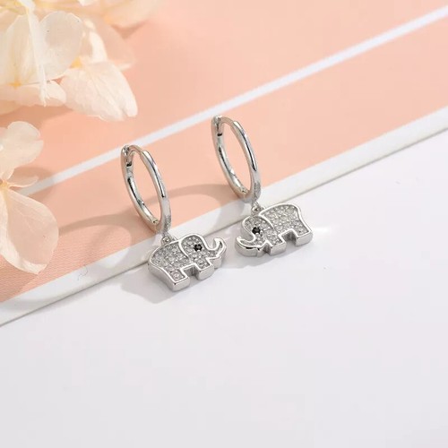 Creolen elefant mit zirkonia - creolen,