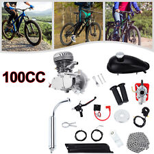 100cc 2-Takt Motor Motorset Fahrrad Benzin Hilfsmotor Silber Schwarz