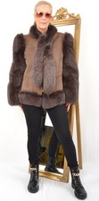 A5491 LAMMFELL JACKE FUCHS BESATZ PELZ PELZJACKE LAMMJACKE LAMBSKIN FOX JACKET