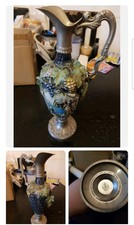 Vintage Italian Wine Decanter Riprod Vietata Art 2598 Hand Painted Made in Italy