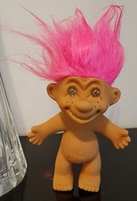 Vintage 80er Jahre Troll Puppe original * pinke Haare  ca. 12 cm plus Haare