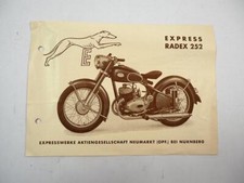 Express Radex 252 Motorrad mit Jlo Motor Prospekt 1950er Jahre
