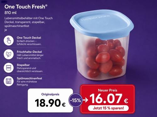 Tupperware one touch - touch, fresh