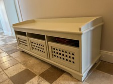 Sitzbank Kommode Schubladen Landhaus Vintage edel cremeweiß ***NEUwertig***